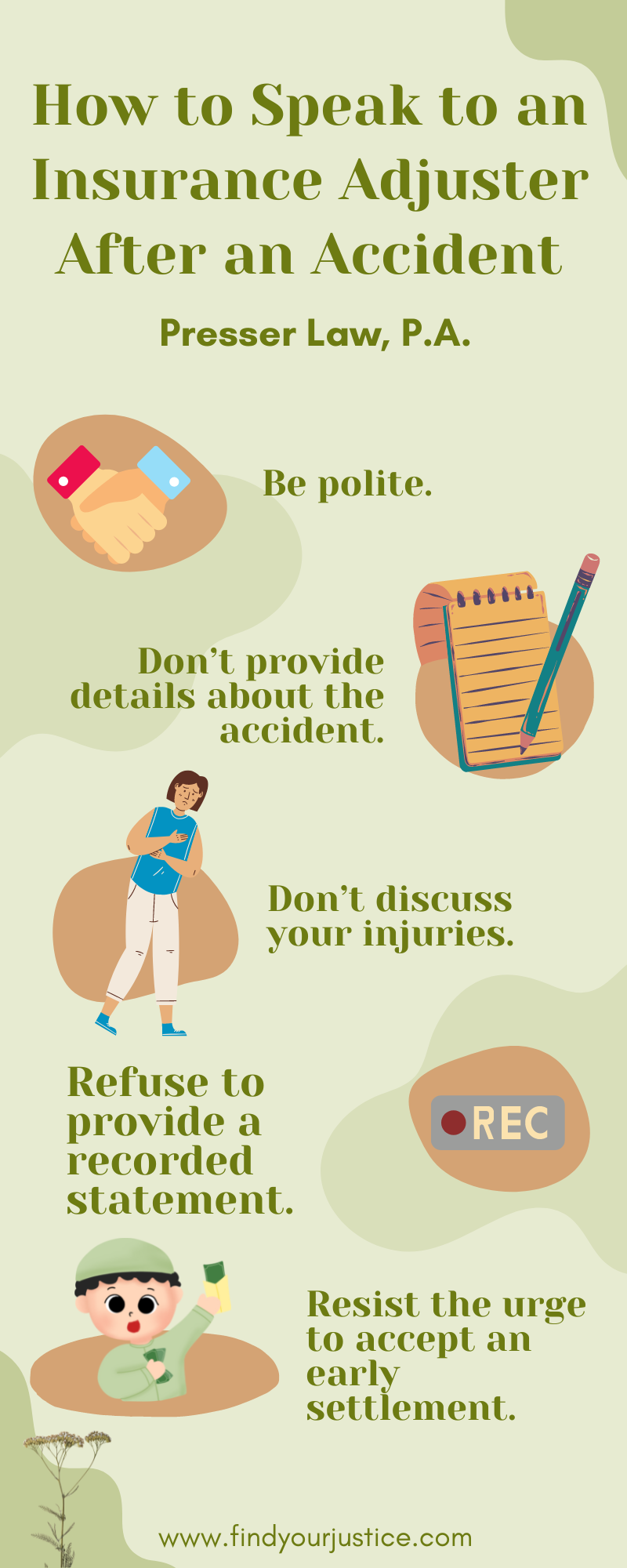 How to Speak to an Insurance Adjuster After an Accident infographic