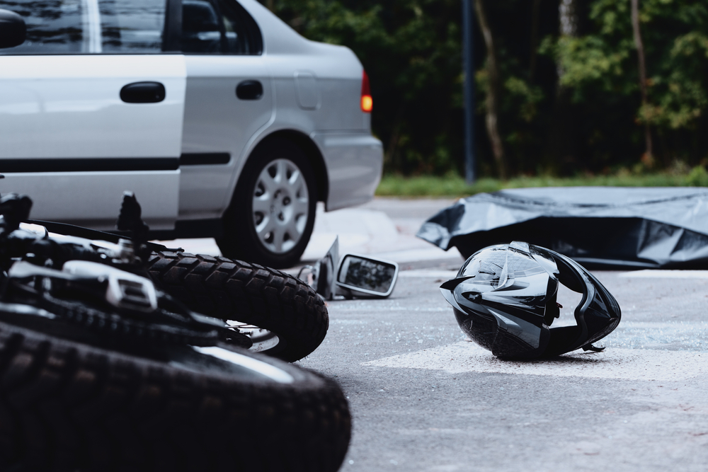 Comparative Negligence In Motorcycle Accidents - Motorcycle helmet on the street